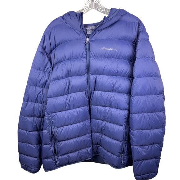 Eddie Bauer Other - Eddie Bauer Puffer Jacket Men’s XXL Goose Down Coat Navy Blue Full Zip EB650